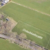 Luchtfoto met daarop aangegeven de ontwikkellocatie.